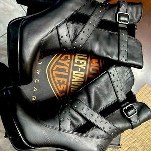 Women Harley Davidson Black Leather Boots Sz11